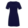thumbnail image 3 of Lenago Summer Dresses for Womens 2025 Crewneck Short Sleeve Casual Standard-Fit Midi Party T-Shirt Dress Wedding Guest Dresses XXL, 3 of 5