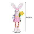 thumbnail image 4 of Meggemo Easter Bunny Plush Doll with Carrot Flower Sitting Decoration for Window Display Party Supplies Spring Holiday, 4 of 5