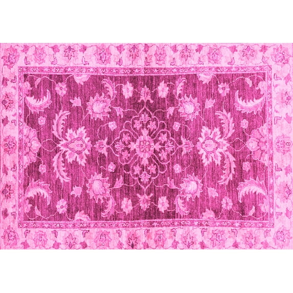Ahgly Company Indoor Rectangle Oriental Pink Traditional Area Rugs, 5' x 8'