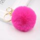 thumbnail image 1 of 2 llaveros de piel sintética de 8 cm con pompón para bolso, llavero para coche, cadena de color dorado con pompones, cadena con abalorios de piel de conejo y zorro sintética, color rosa, 1 of 1