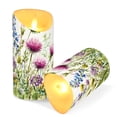 thumbnail image 2 of 2 PCS Tilted Flameless Candles Flickering LED Lights Battery Operated Candles with Remote Timers for Holiday Decor Colorful Watercolor Wildflowers, 2 of 7