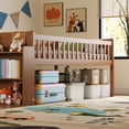 thumbnail image 3 of Harper & Bright Designs Low Loft Twin Bed with Slide & Ladder, Wooden Loft Bed Frame with Storage Shelf and Safety Guardrails for Boys and Girls, Walnut, 3 of 14