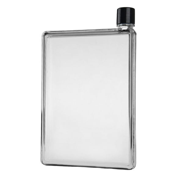 Sharplace Flat Water Bottle Leakproof Transparent Body for Camping Sports 750ml