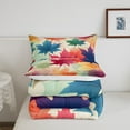 thumbnail image 4 of Boho Colorful Leaf Bedding Set,Watercolor Maple Leaf Comforter Set,Country Fall Autumn Leaves Quilt Bed Set Rainbow Nature Themed Bed Comforter Set 2Pcs, 4 of 5