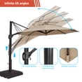 thumbnail image 6 of FLAME&SHADE 11ft Outdoor Cantilever Umbrellas 360° Rotation w/Base Stand, Aluminum Patio Round Offset Market Hanging Umbrella for Deck,Sand, 6 of 7