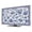 Navy, Indigo, White, variant on Blue Floral TV Cover for 65 Inch Screen,Stretch Fabric Dustproof TV Display Protector,Vintage Flowers Botanical Farmhouse Greek Key Elastic Slipcover Monitor Cover for Indoor Computer 56.7"x31.9"