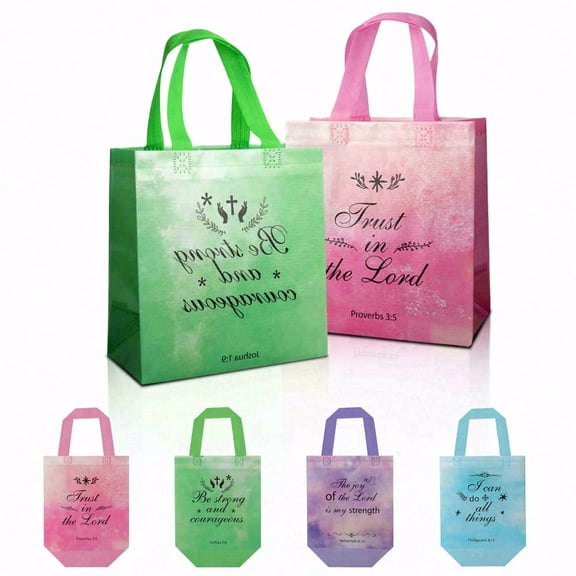 40pcs, colorful Bible gift bags, gift packaging bags with handles, suitable for birthday party wedding Mother's Day Christmas gift packaging bags to express blessings, retail bags, industrial gift