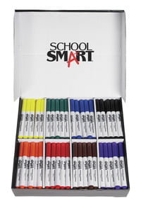 School Smart 086413 Non-Toxic Quick Dry Washable Marker Classroom 