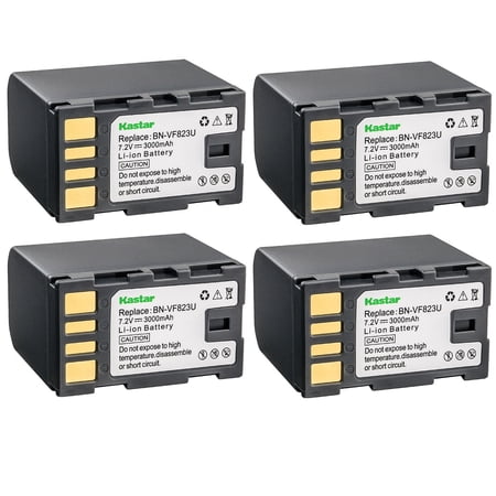 Kastar BN-VF823 Battery 4-Pack Replacement for JVC GZ-HD300AC GZ-HD300AEK GZ-HD300AUS GZ-HD300B GZ-HD300BEK GZ-HD300BUS GZ-HD300R GZ-HD300REK GZ-HD300RUS GZ-HD310 GZ-HD320 GZ-HD320AC Camera