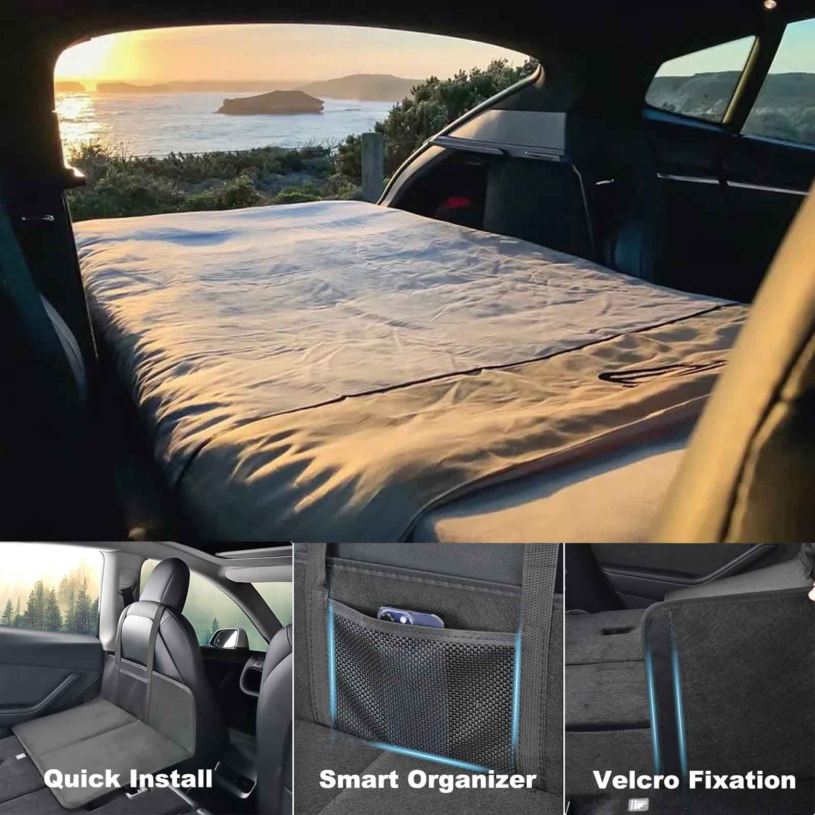 (Two Half for Single Bed) Car Camping Essential Mattress Plate, Increase Car Bed Camping Space Trunk Space, Accessories for SUV with Flate Trunk, Tesla Model Y, RAV4, CRV,X-Trail,Outback,Highlander