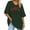 Dark Green, variant on Women's Oversize Print Short Sleeve T-Shirt - Vintage Round/V-Neck Casual Summer Top