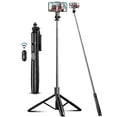 thumbnail image 1 of 71 Phone Tripod & Selfie Stick, All in One Extendable Cell Phone Tripod with Wireless Remote, Tripod Stand for iPhone & Travel Tripod 360° Rotation Compatible with iPhone Android Phone, Camera, 1 of 5