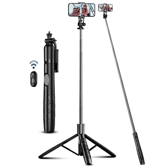 71 Phone Tripod & Selfie Stick, All in One Extendable Cell Phone Tripod with Wireless Remote, Tripod Stand for iPhone & Travel Tripod 360° Rotation Compatible with iPhone Android Phone, Camera