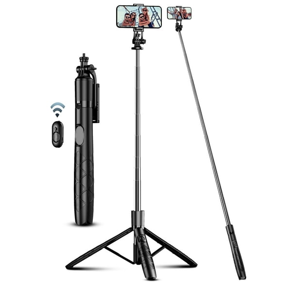 71 Phone Tripod & Selfie Stick, All in One Extendable Cell Phone Tripod with Wireless Remote, Tripod Stand for iPhone & Travel Tripod 360° Rotation Compatible with iPhone Android Phone, Camera