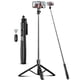 thumbnail image 1 of 71 Phone Tripod & Selfie Stick, All in One Extendable Cell Phone Tripod with Wireless Remote, Tripod Stand for iPhone & Travel Tripod 360° Rotation Compatible with iPhone Android Phone, Camera, 1 of 5