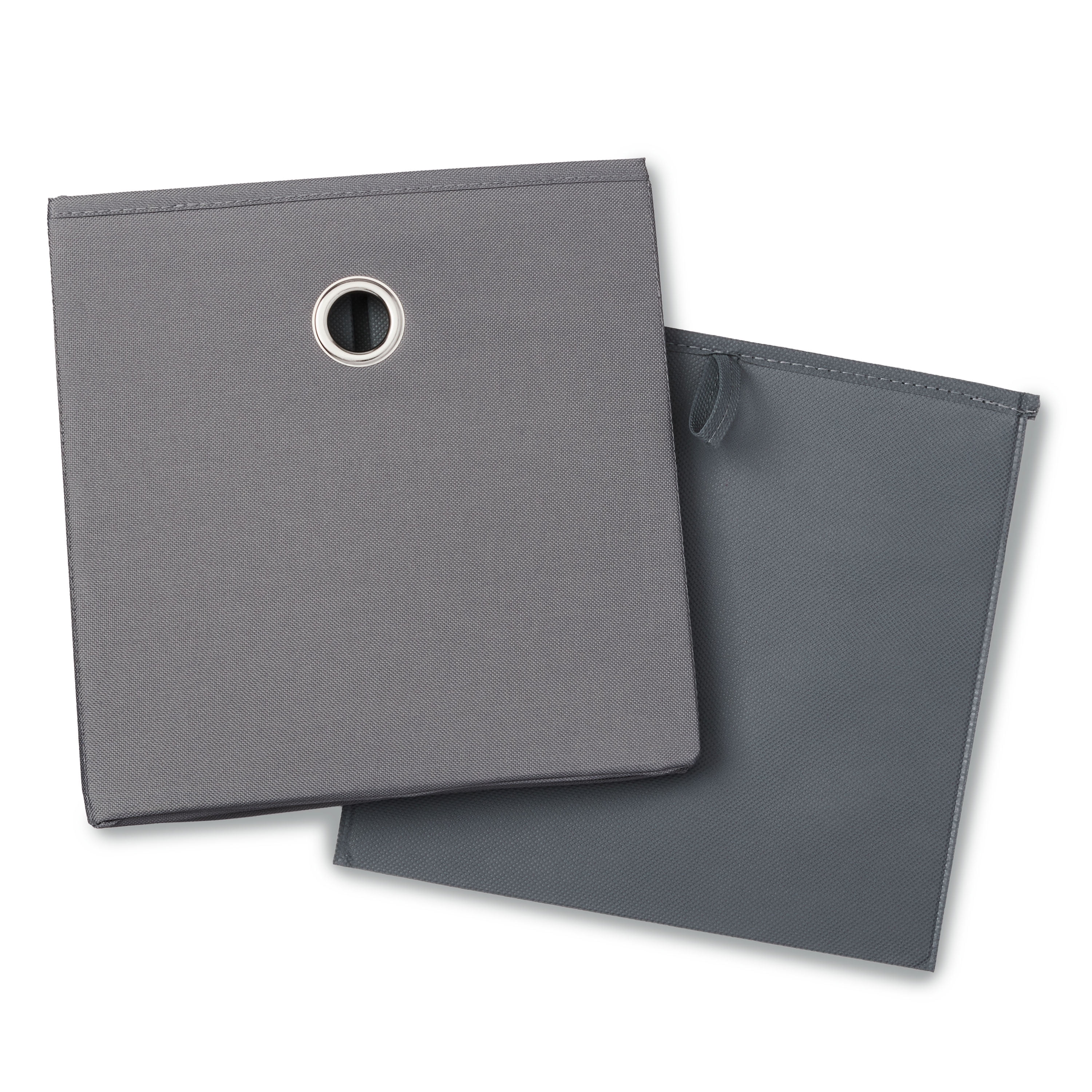Mainstays Collapsible Fabric Cube Storage Bins (10.5" x 10.5"), Grey Flannel, 4 Pack