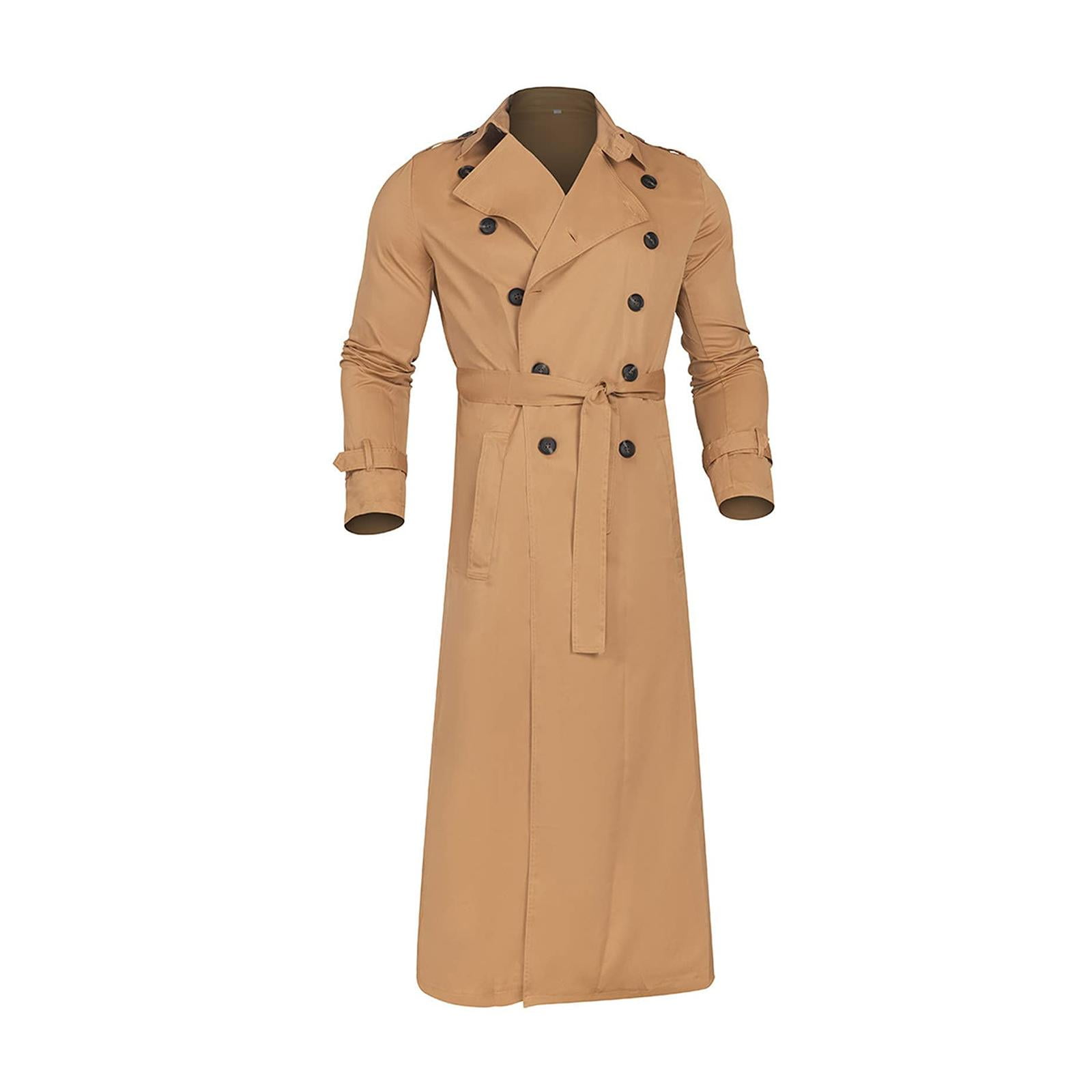 ジャケット・アウター OVERCOAT Double Breasted Jacket Men's Trench Coat Double Breasted Long Jacket Overcoat