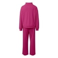 thumbnail image 6 of Aihuaihua Womens 2 Piece Outfits Sweatsuit Set 2025 Fall Drawstring Sweatshirt Wide Leg Sweatpant Lounge Sets Casual Tracksuit Matching Plus Size RD2, 6 of 6
