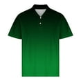 thumbnail image 4 of ZCFZJW Mens Ombre Shirts Casual 1/4 Button up V Neck Tie Dye Gradient Print Summer Short Sleeve Polo Shirts Lightweight Comfy Holiday T-Shirts Tops Green XXL, 4 of 6