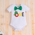 thumbnail image 6 of IBTOM CASTLE Baby Boys First 1st Birthday Outfit Bow Tie Romper Short Pants and Suspenders & Headband Clothes Set, 4-Piece, 12 Months, 6 of 10
