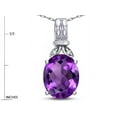 thumbnail image 4 of Star K � Oval 10x8 Genuine Amethyst Fashion Pendant Necklace, 4 of 9