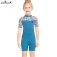 thumbnail image 3 of Nuevo estilo Niños con traje de buceo a prueba de sol engrosamiento de 2,5 mm Traje de baño completo para el buceo juvenil Snorkeling Surfing Natación azul XL kenally OD003674-09, 3 of 7