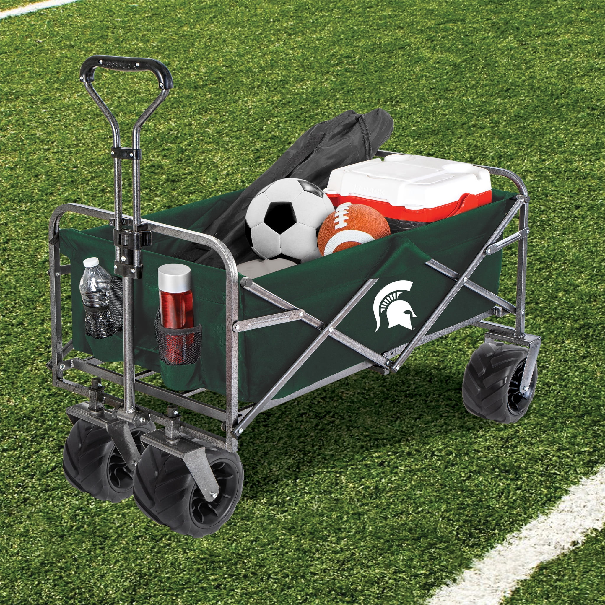 Smart Design Collegiate Heavy Duty Sports Wagon- Michigan St Spartans