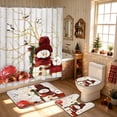 thumbnail image 6 of FRAMICS Christmas Shower Curtain Sets with Rugs, 16 Pc Winter Snowman Bathroom Sets, Xmas Waterproof Fabric Bathroom Curtain Decor with Hooks, 6 of 10