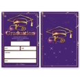 thumbnail image 3 of 20 Cards with Envelopes, graduation party invitations 2026, 2026 College, High School, University Grad Celebration.（BT3） (Purple Gold), 3 of 5