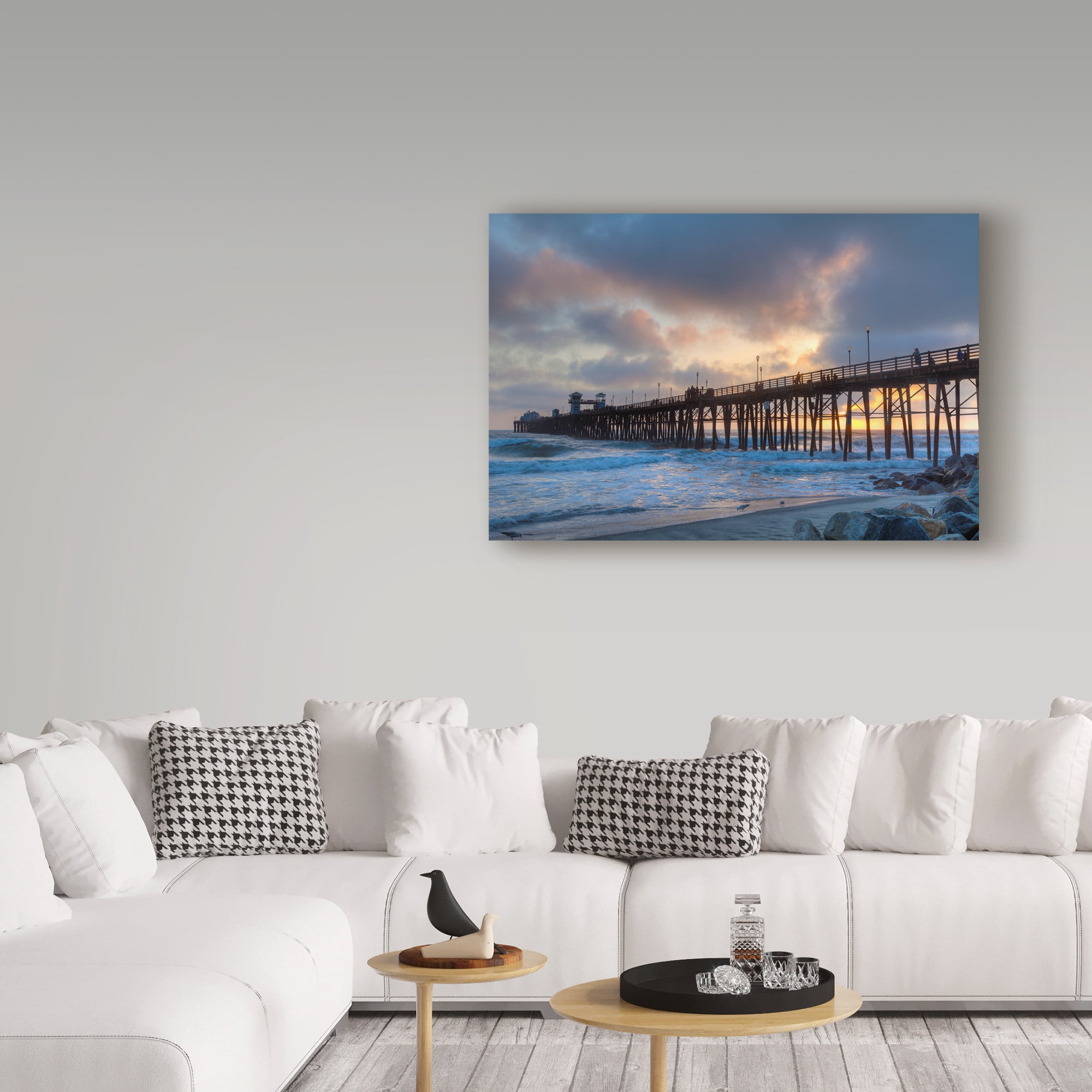 Trademark Fine Art 'Sunset Through Oceanside Pier' Canvas Art by Chris Moyer