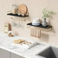 thumbnail image 4 of Black and Gold Bathroom Floating Shelves for Wall, Decorative Wall Mounted Shelves for Kitchen Coffee Bar Station Organizers and Storage, Hanging Shelving Unit for Bedroom Living Room (2-Pack), 4 of 6