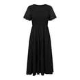 thumbnail image 5 of Siilsaa Summer Dresses for Women 2024 Summer Dresses for Women Beach Floral Tshirt Sundress Casual Dress Black,M, 5 of 5