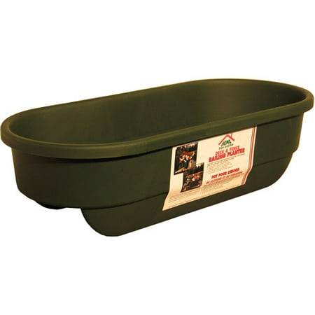 Apollo Plastics 12inch X 24inch Green Deck & Fence Railing Planters R2X6-GREEN - Pack of 6