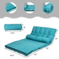 thumbnail image 3 of Costway Foldable Floor Sofa Bed 6-Position Adjustable Lounge Couch with 2 Pillows Blue, 3 of 12