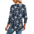 thumbnail image 3 of T-shirts for Women Plus Size 3/4 Sleeve V-Neck Printed Casual Blouses Shirts Blue M, 3 of 4