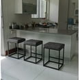 thumbnail image 1 of ZXNYH Black Counter Height 24" Bar Stools Set of 2 for Kitchen Counter Backless Modern Square Barstools Upholstered Faux Leather Stools Farmhouse Island Chairs,Support 330 LBS,(24 Inch,Black), 1 of 4