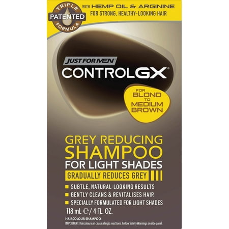 Just For Men Control GX Gray Reduction Daily Shampoo for Light Shades, 4 fl oz