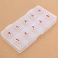 thumbnail image 3 of Estuche para puntas de uñas postizas perfecl plástico rectangular 10 compartimentos transparente, 3 of 8