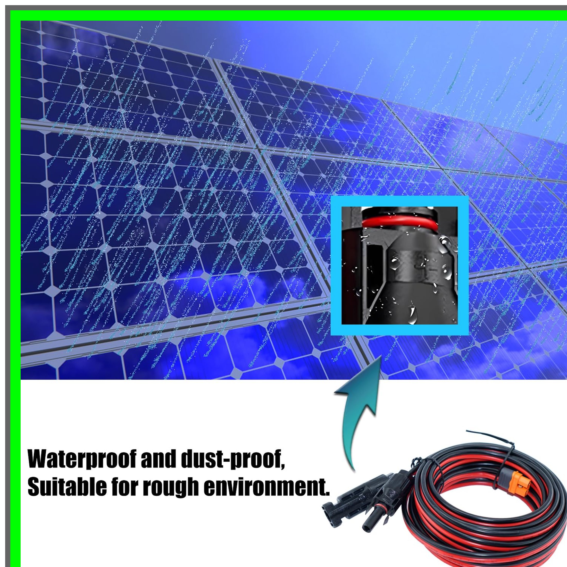 25FT Solar Charge Cable XT60i Adapter for EcoFlow Bluetti Anker Power Stations