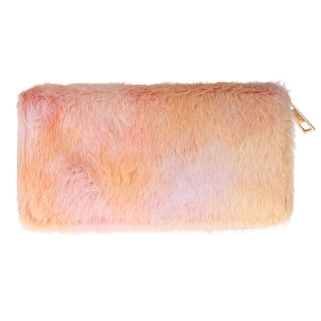 EeaseCA 1Pc Creative Wallet Comfortable Plush Wallet Women Purse Zippered Handbag