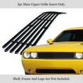 thumbnail image 2 of APS Compatible with Dodge Challenger 2009-2014 Main Upper Stainless Steel Black 8x6 Horizontal Billet Front Grill Grille Insert D66607J, 2 of 7