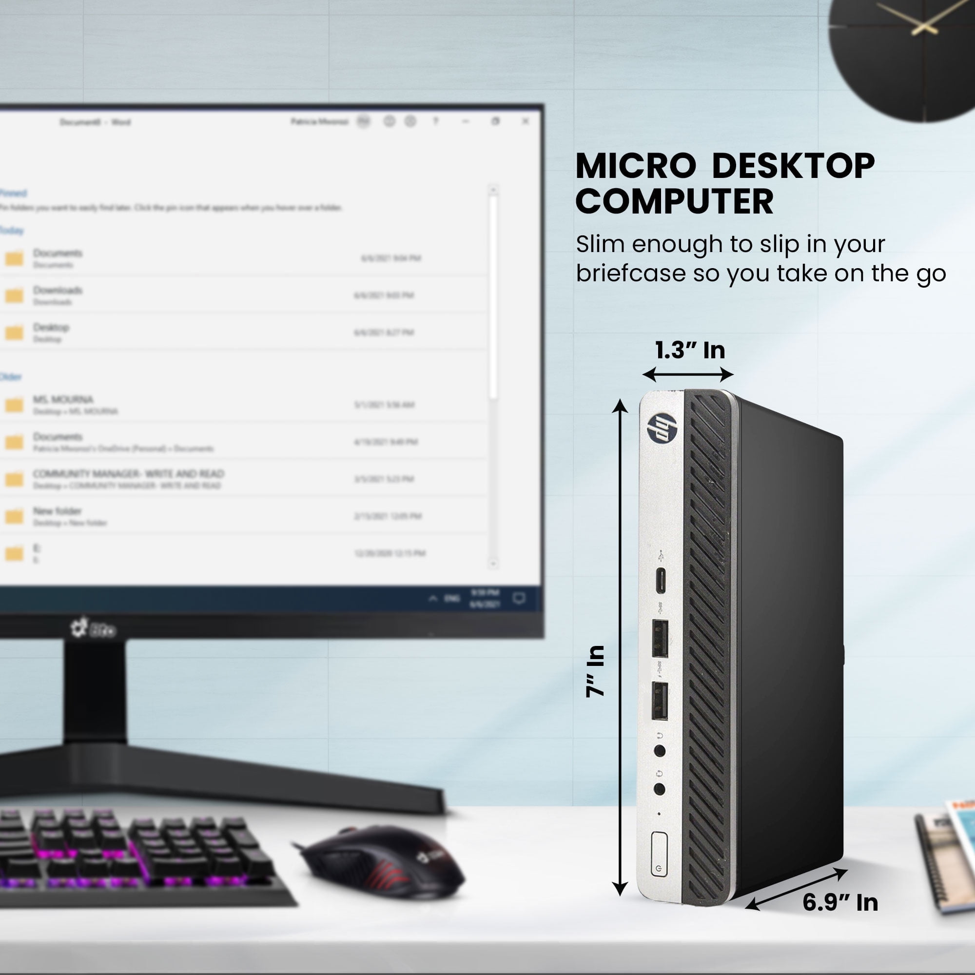 Restored HP EliteDesk 705 G4 Desktop Mini PC AMD Ryzen 5 Pro 2400GE Quad Core Processor, 16GB Ram, 512GB SSD, 22 inch Monitor, WiFi, Wireless Keyboard & Mouse, Windows 11 Pro (Refurbished)
