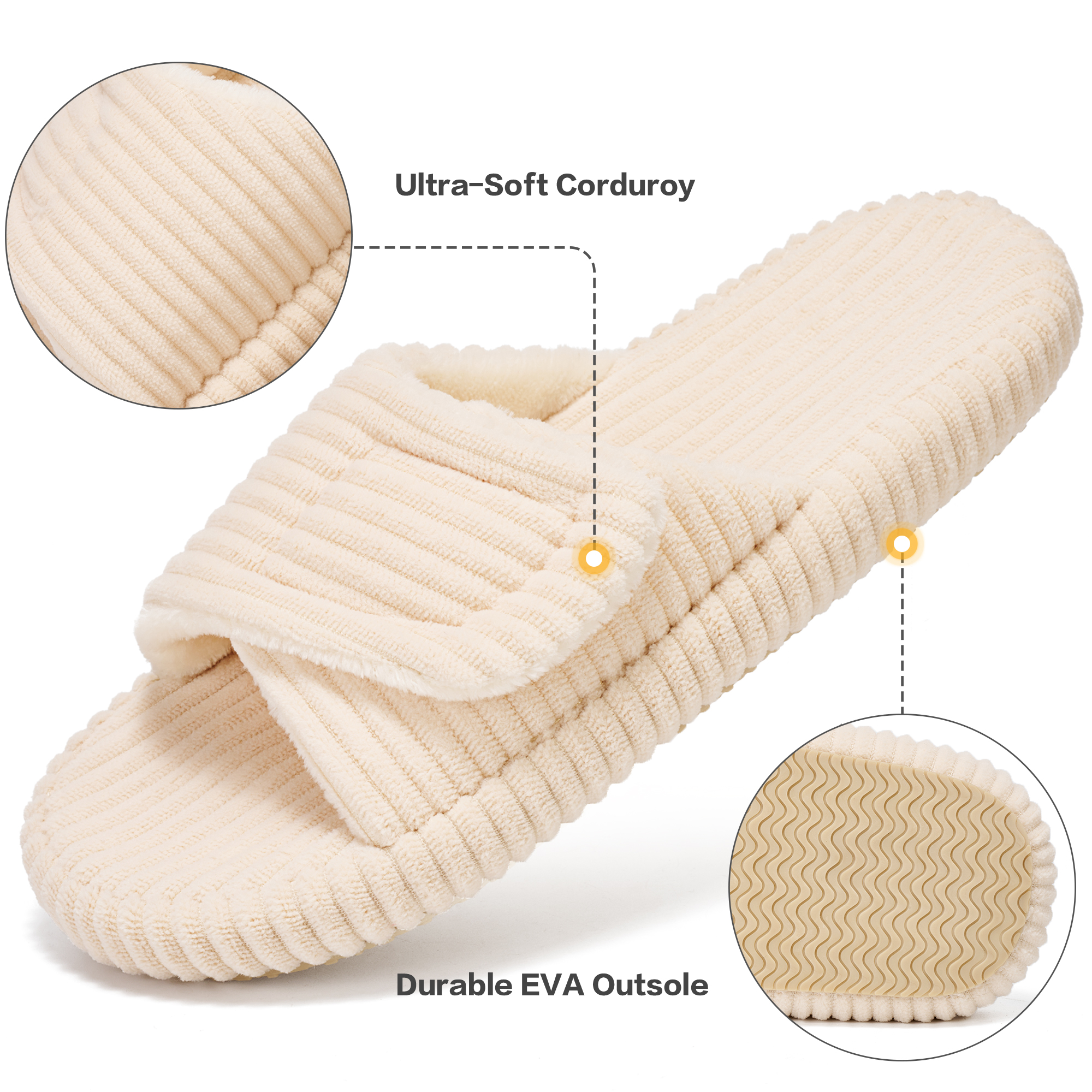 Ecetana Women's Open-Toe Memory Foam House Slippers photo 4