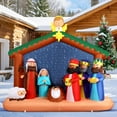 thumbnail image 6 of 8ft Christimas Inflatable Nativity Scene Decorations Outdoor with Built-in LEDs Lights, Large Blow Up with Baby Jesus, 6 of 8