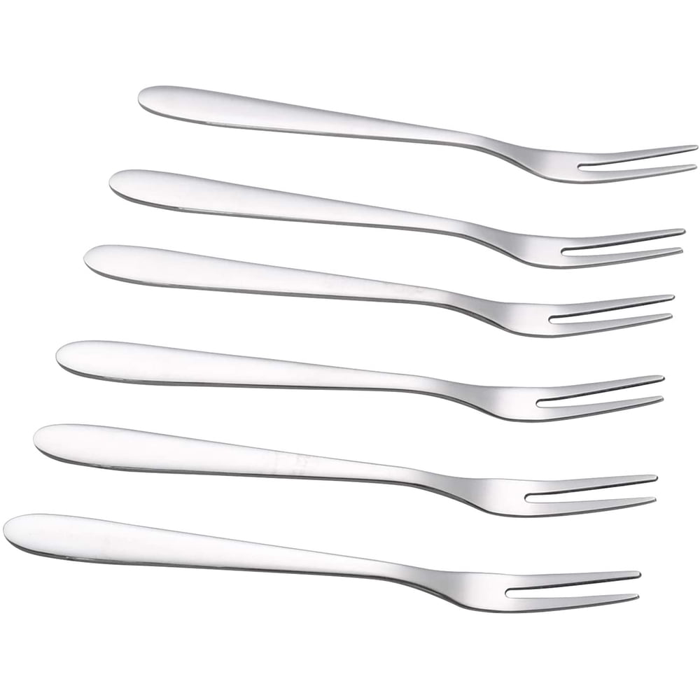 6 Pieces Stainless Steel Fruit Forks Cocktail Forks Two Prong Forks