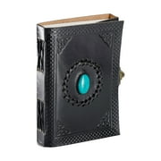 Leather Journal Handmade leather Diary Stone journal Blank pages notebook scrapbook sketchbook notepad book of shadows hocus pocus book spell book gifts for men and women (7 x 5 Inches)