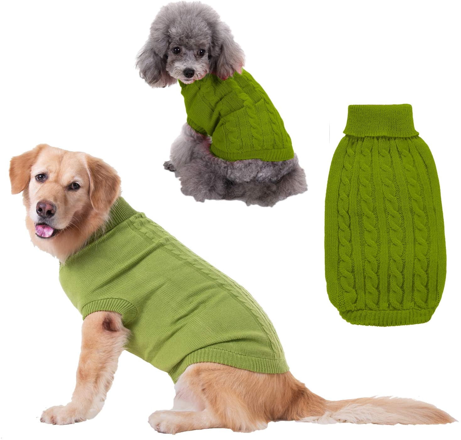 Knitted Dog Sweater Coat Cozy Cold 