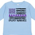 thumbnail image 4 of Inktastic Epilepsy Awareness Purple Ribbons and Flag Boys or Girls Long Sleeve Toddler T-Shirt, 4 of 5