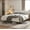 White, variant on Senfot Twin Size Velvet Corduroy Fabric Bed Frame, Plywood and Iron Construction, Cone-Shaped Iron Foot, Soft Bag Design, Gray