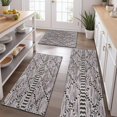 thumbnail image 2 of Black Geometric Diamond Striped Pattern Kitchen Rugs Sets Of 3,Kitchen Runner Rugs Non Skid Washable,Decorative Kitchen Floor Mats for Kitchen,Sink,Laundry,17"x30"+ 17"x47" + 17"x59", 2 of 6